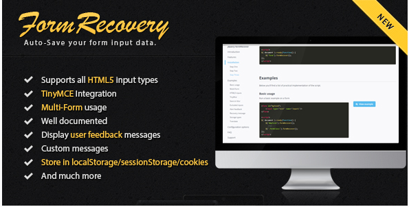 jQuery Form Recover