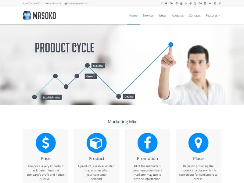 Masoko: Best Responsive Joomla Themes