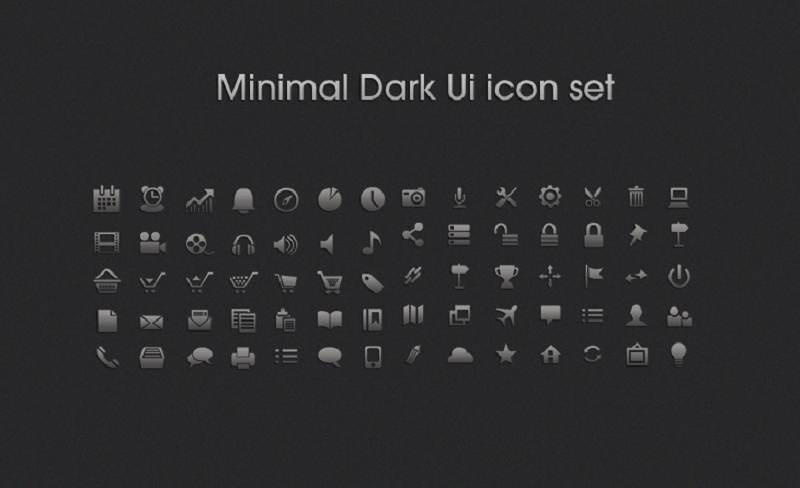 Free Download Minimal Dark UI icon set