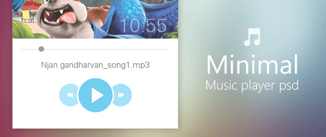 Minimal Music Player UI Design PSD for Free Download