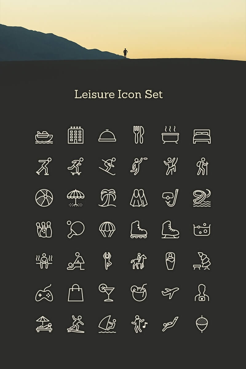Free Leisure Line Icon Set