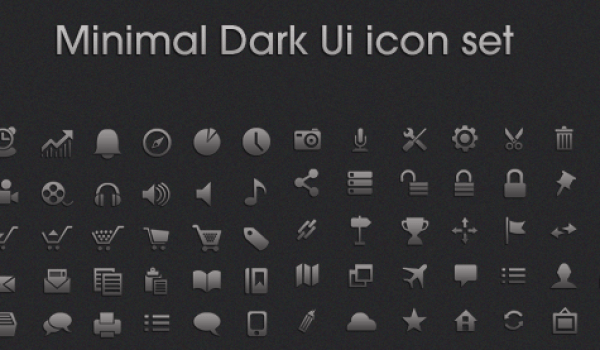 Minimal Dark UI icon set