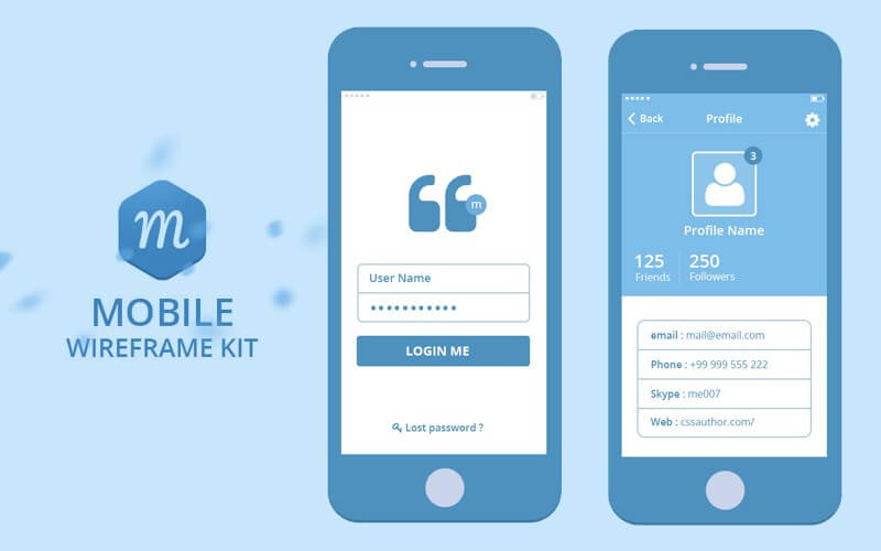 Mobile Wireframe Kit