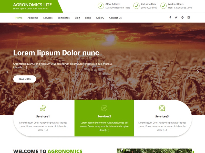 Agronomics Lite Free Environmental WordPress Themes