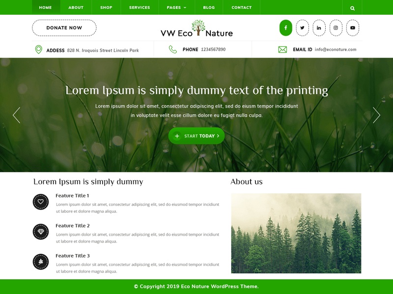 VW Eco Nature Free Environmental WordPress Themes