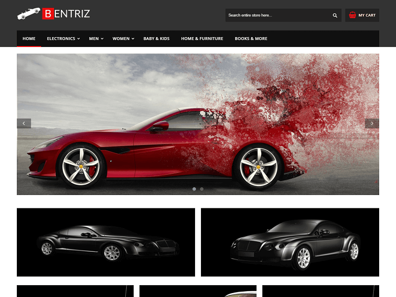 Bentriz is a nice, clean, and professional look-free Auto Parts Magento the...