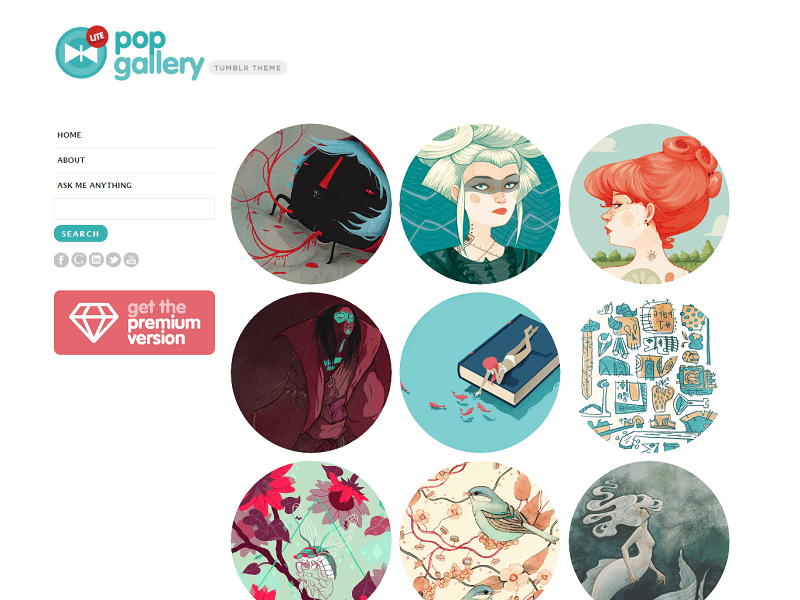 PopGallery Lite Free Tumblr Themes