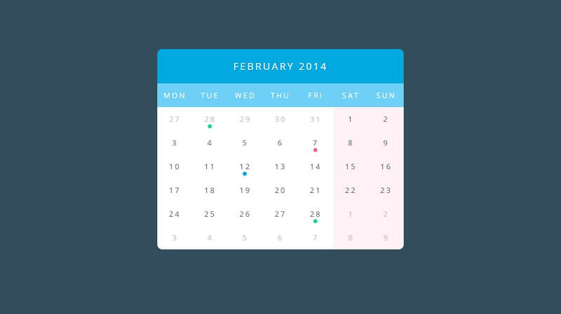 20 Best Free HTML CSS Calendars For Websites And Applications 