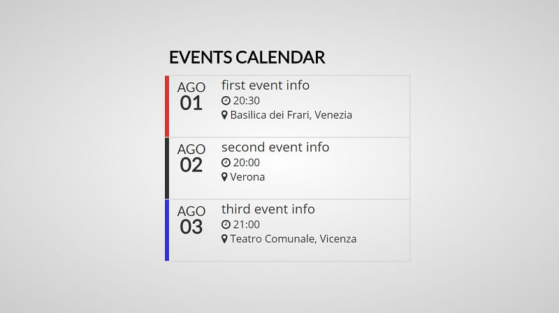 CSS calendar
