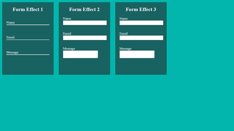 Different CSS Form effects