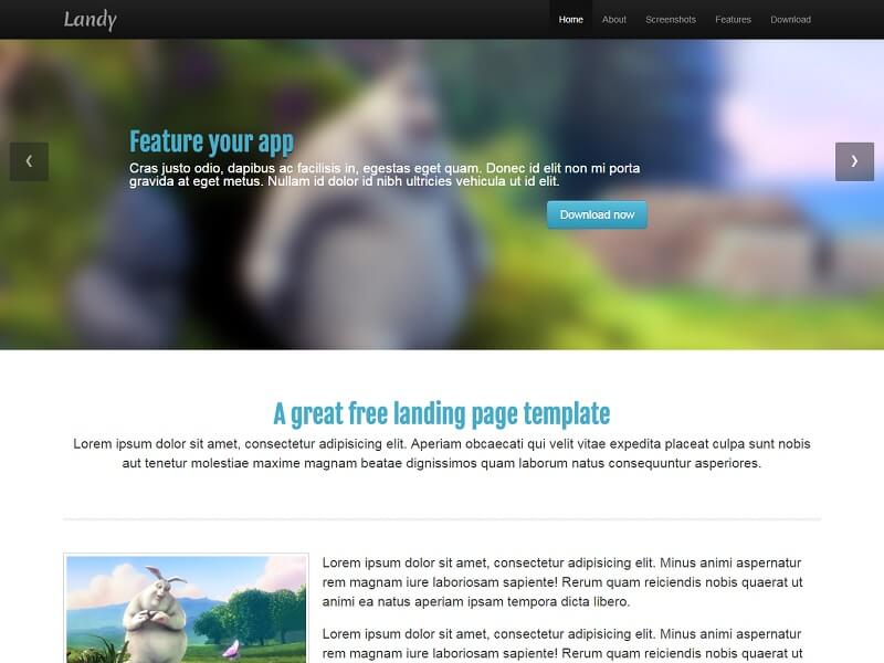 Landy: Free Landing Page HTML Website Templates