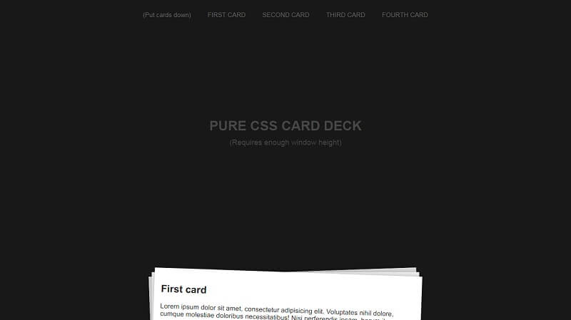 Pure CSS Card Deck