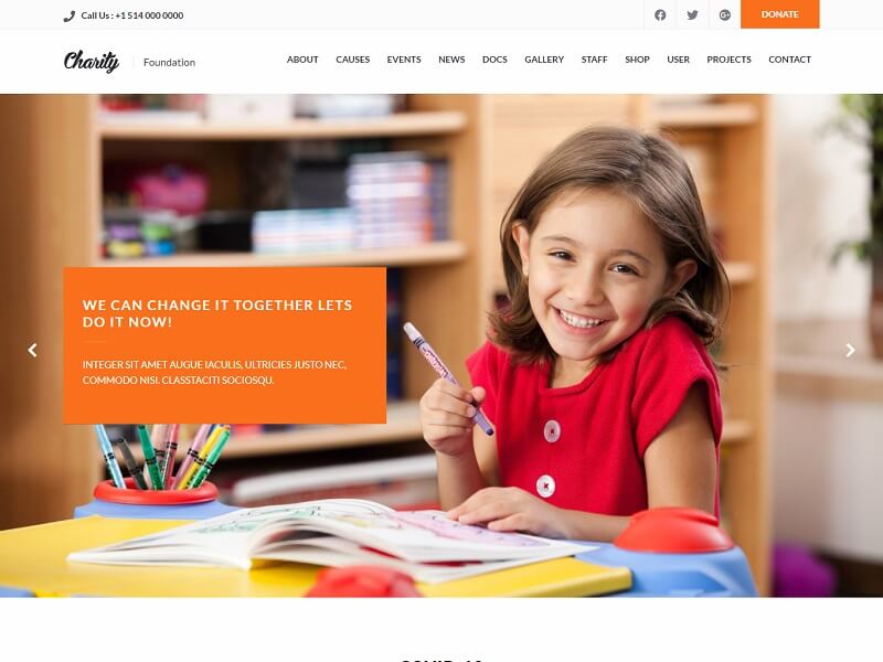 Charity WordPress Theme