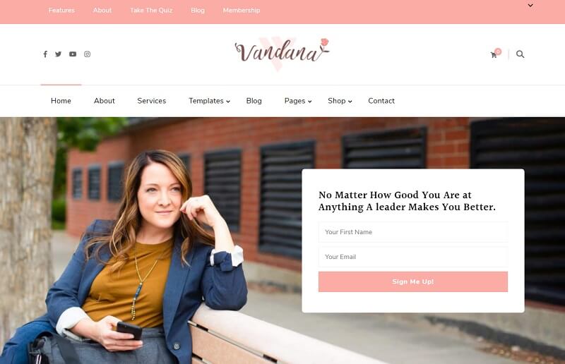 Vandana: Life Coach WordPress Themes