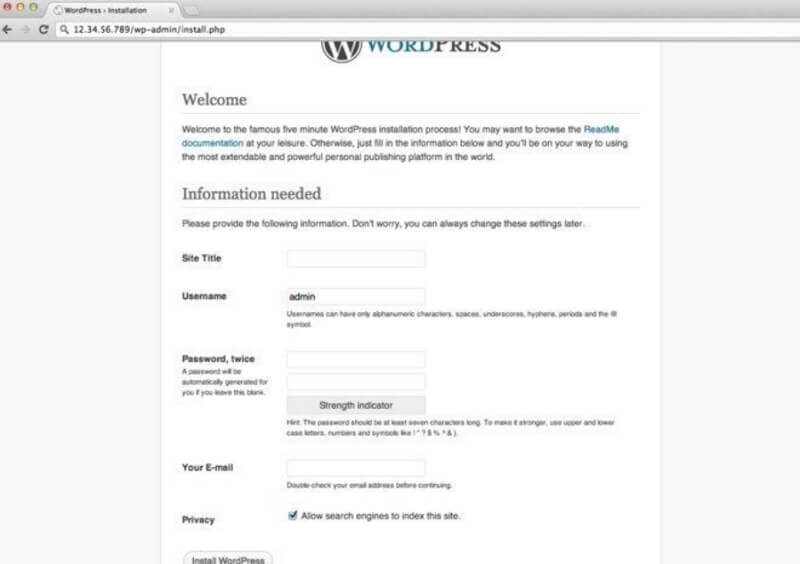 Install WordPress and Choose a Theme