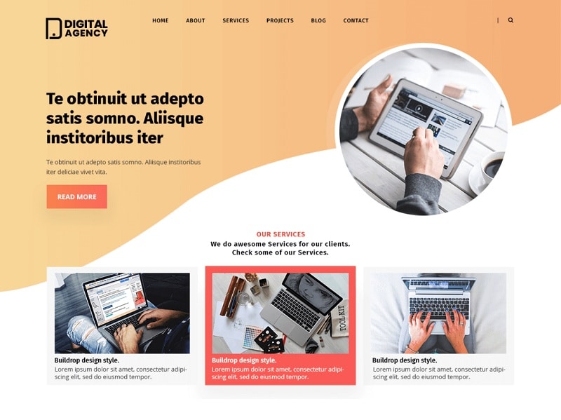 Digital Agency free marketing WordPress theme