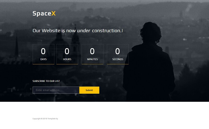 Spacex: Free Coming Soon HTML Website Templates
