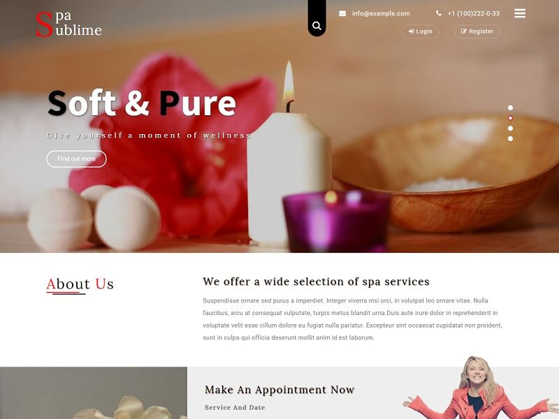 Spa Sublime: Free Spa Salon HTML Website Templates
