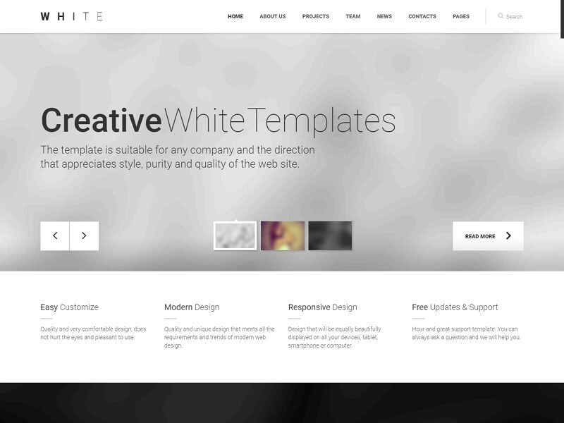 White Pro Free Creative HTML Website Template