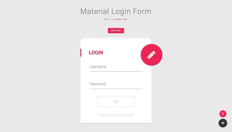 Material Login Form