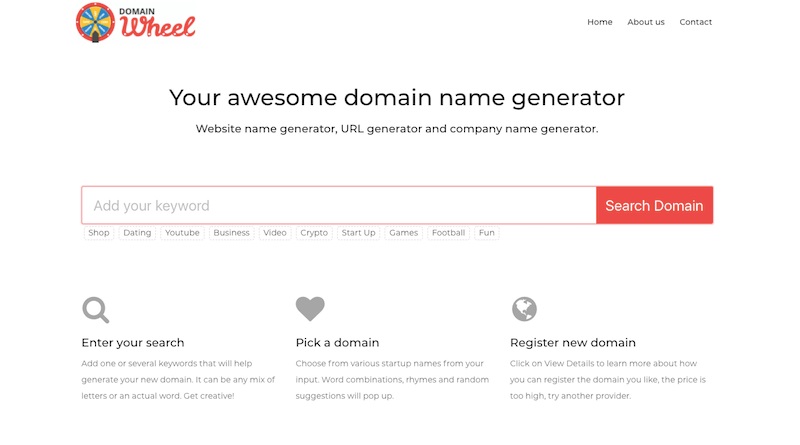 Domain Wheel Blog Name Generators