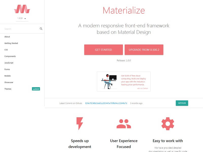 Materialize CSS Free HTML CSS Frameworks