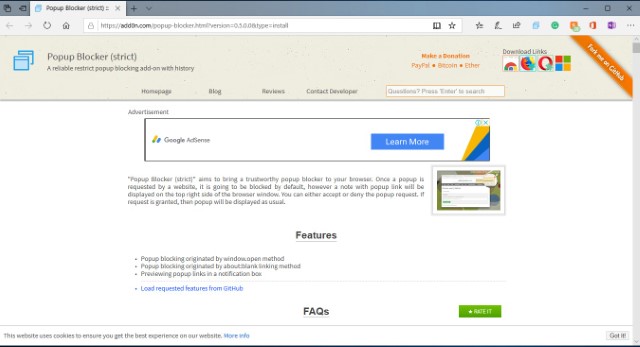 microsoft edge pop up blocker
