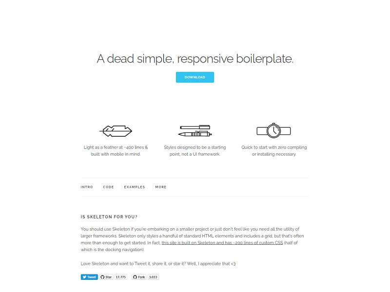 Skeleton Free HTML CSS Frameworks