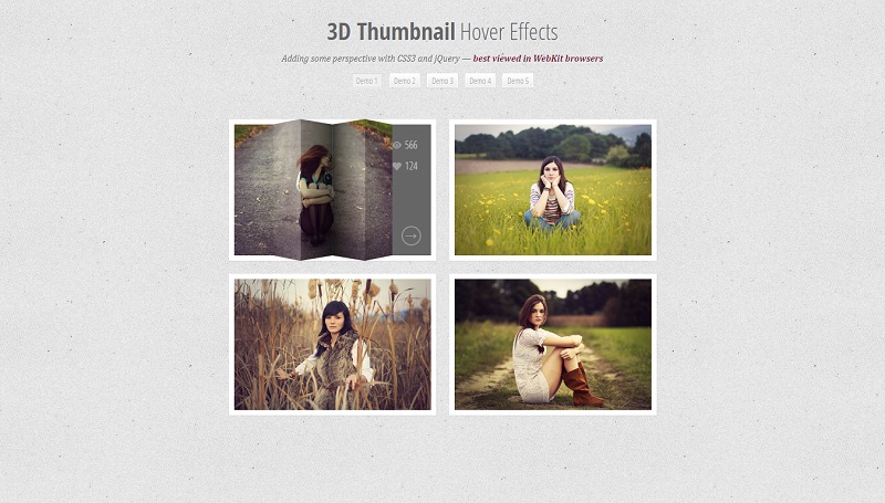 3D Thumbnail Hover Effects