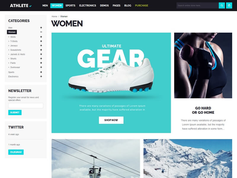 Athlete Magento Theme