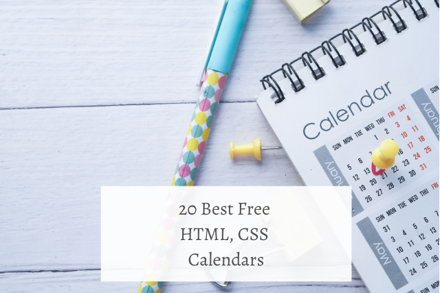 20 Best Free HTML CSS Calendars