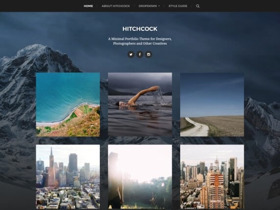 Hitchcock Free Photography WordPress Theme