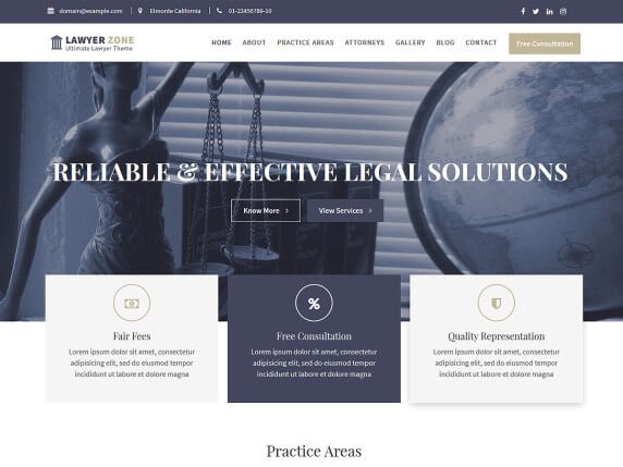 Lawyer Zone Lawyer WordPress Theme