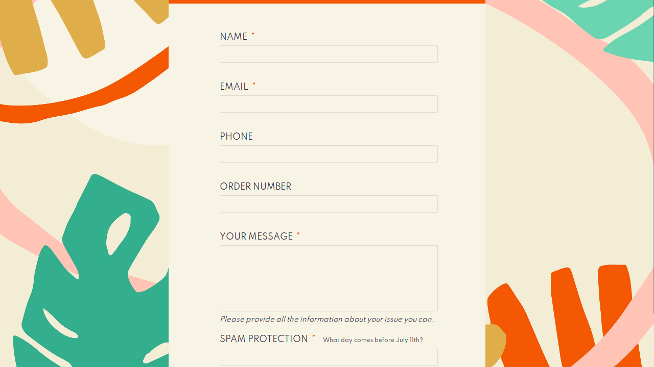 colorful contact form