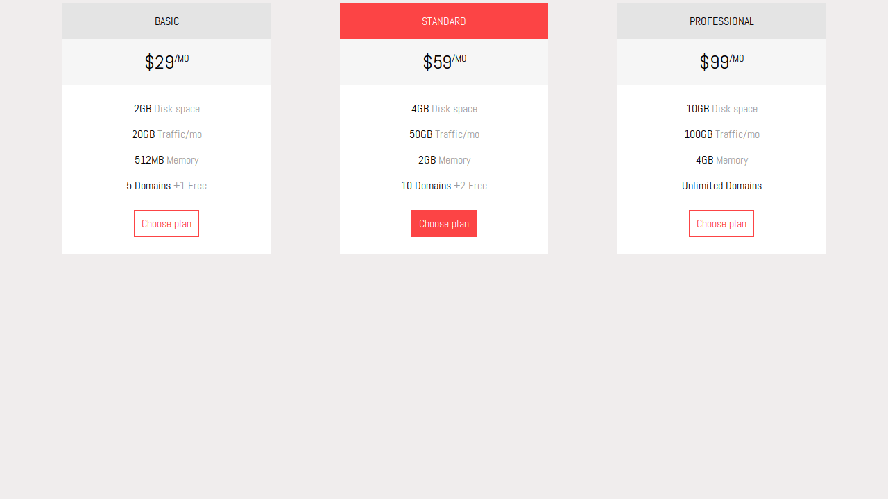 pricing tables 2 