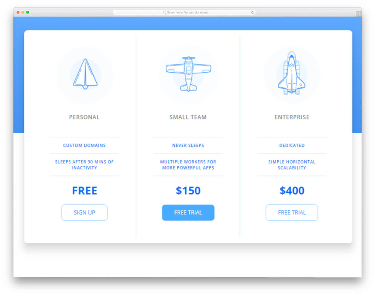 simple pricing table 