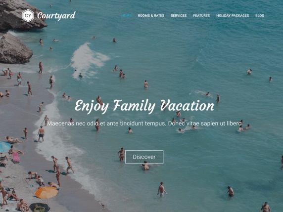 Courtyard Free Hotel WordPress Theme