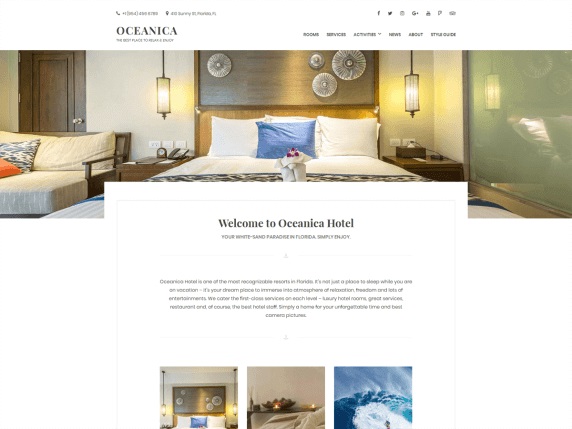 Oceanica Lite Free Hotel WordPress Theme