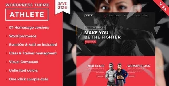 Athlete Fitness wordpress theme