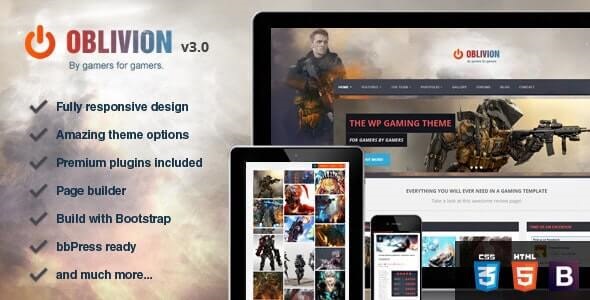 Oblivion Gaming WordPress theme