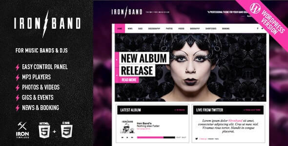 IronBand Music WordPress Theme