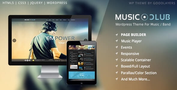 Music Club WordPress theme