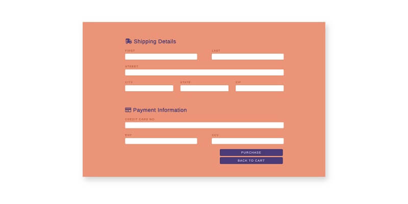 CSS Checkout Forms Page