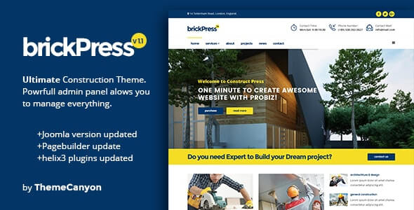 BrickPress Joomla Theme For Construction Business