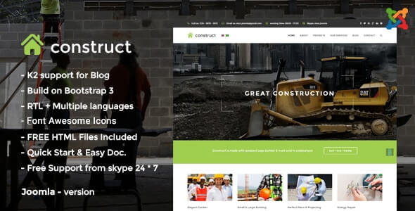 Construct Joomla Theme For Construction 