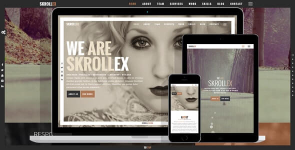 Skrollex One Page Theme For WordPress 