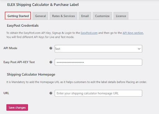 ELEX Shipping Calculator Purchase Label