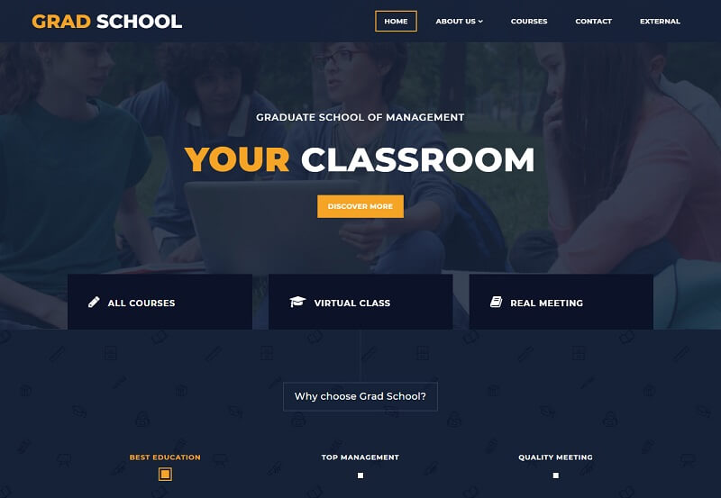 Grad School Free Education HTML Template