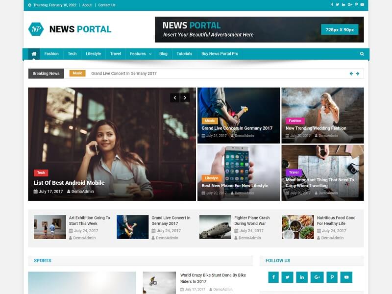 News Portal: Free Newspaper WordPress Themes