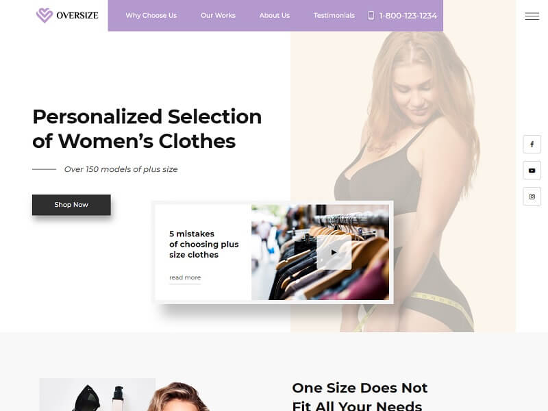 Oversize Free Fashion HTML Website Template